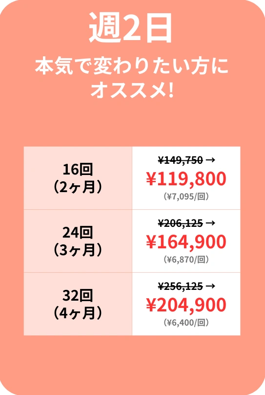 相模原 女性専用パーソナルジム料金|リファイン 3 週2日プラン・本気で変わりたい方・おすすめ・料金表・パーソナルジムリファイン