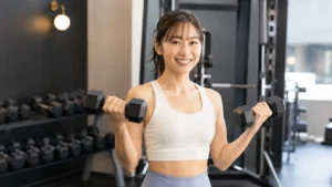 女性が筋トレの効果を実感しているイメージ