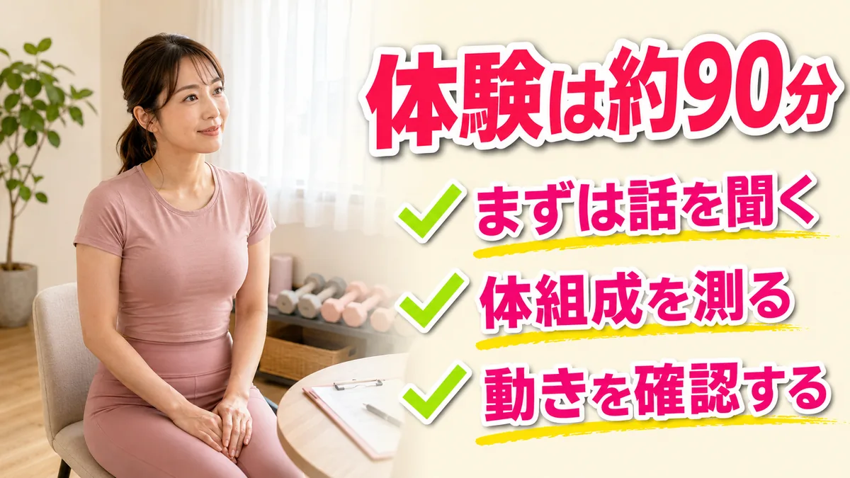 完全個室でカウンセリングを受ける女性｜体験当日の流れ90分の中身｜相模原の女性専用パーソナルジム リファイン