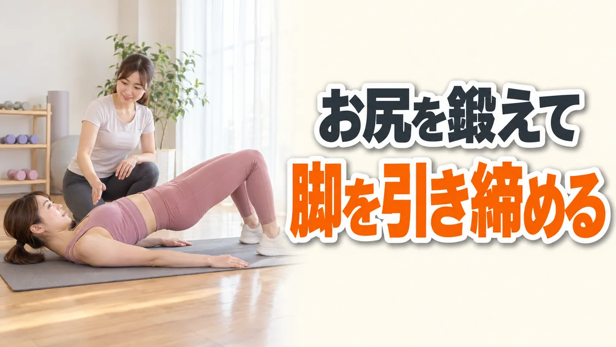 太ももが痩せる方法|部分痩せの誤解と形を変える筋トレ 2 マットの上でヒップリフトをする女性|お尻を鍛えて脚を引き締める|相模原の女性専用パーソナルジム リファイン